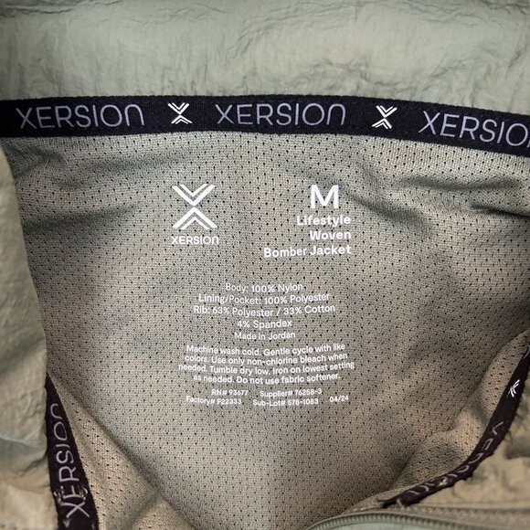 Xersion Men's Bomber Jacket Size M Green Full Zip Track Pockets Woven NWT $55 - Picture 12 of 15